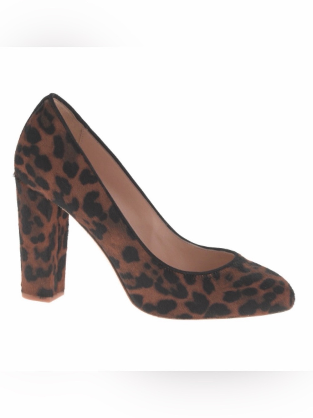 J. Crew Leopard Print Block Heel Pumps - Brown/Black